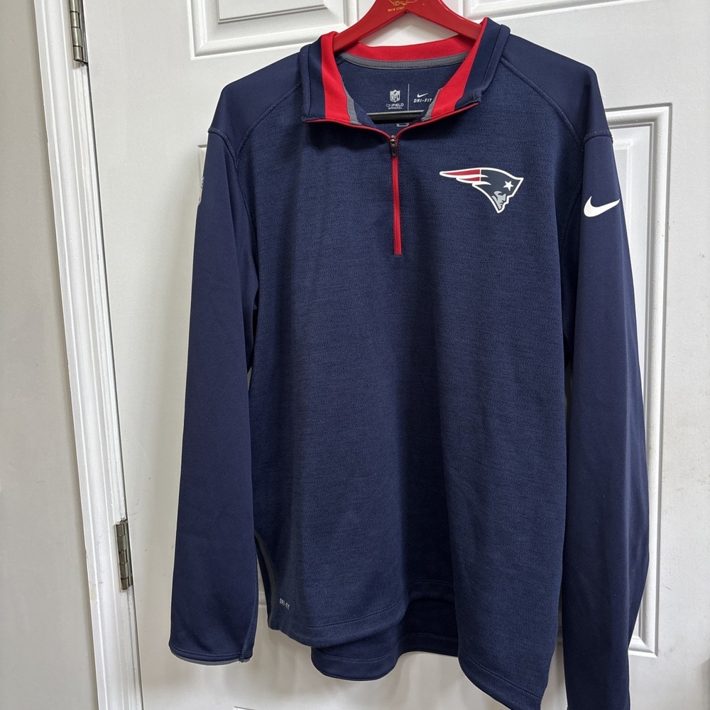 Nike NFL On Field New England Patriots Quarter Zip Pullover Jacket Men's XLarge